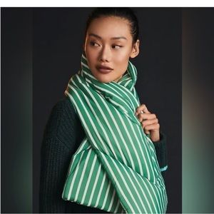 Anthropologie Striped Puffer Scarf NWT
